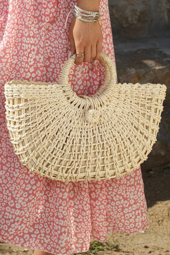 Bamboo Weave Semicircle Tote